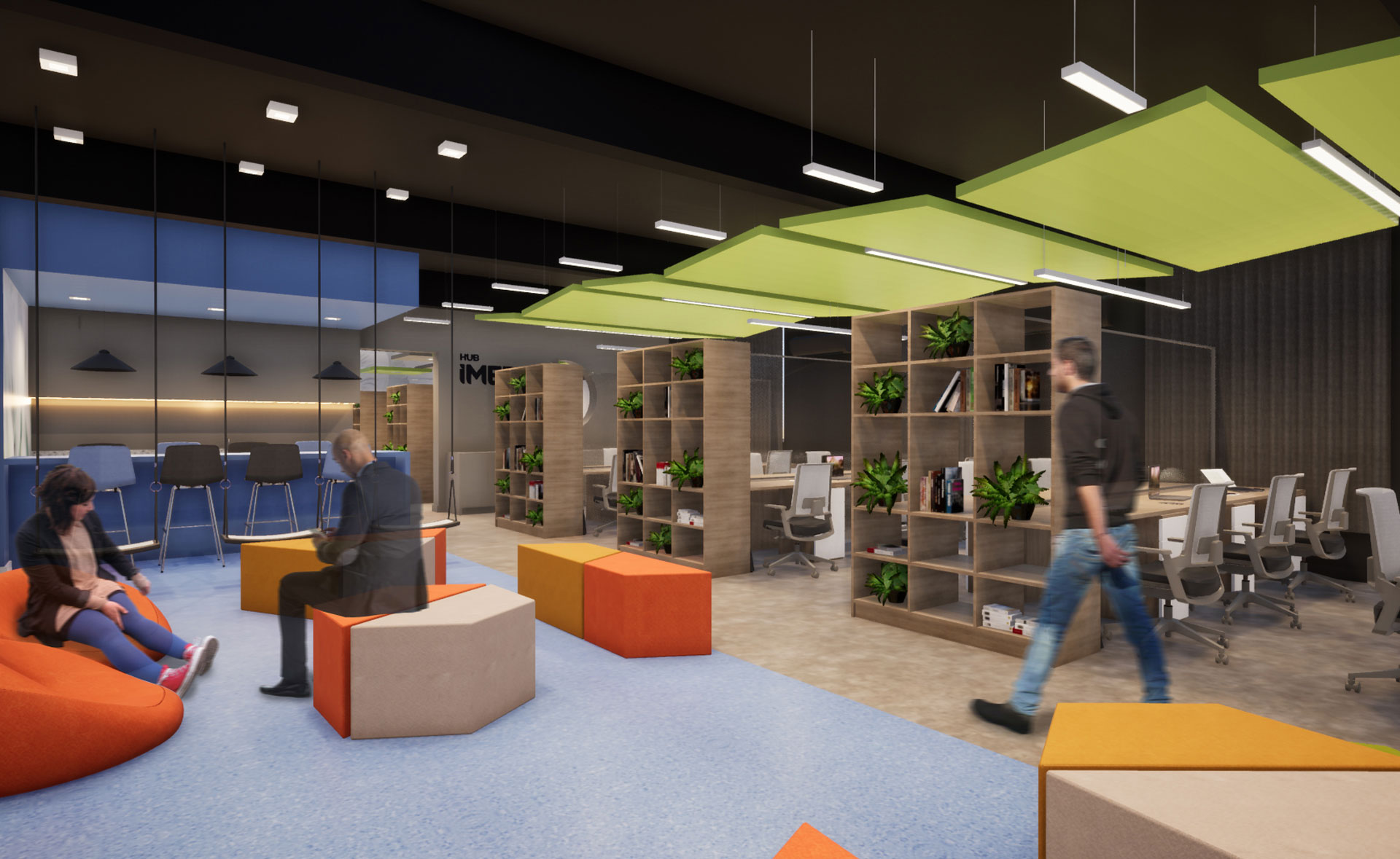 arquitetura hub de inovação e startups